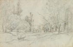 Environs De Marrisel, Riviere La Rigolote, Vers 1845-1850 by Jean-Baptiste-Camille Corot