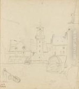 Vue D'une Place A Villers-cotterets by Jean-Baptiste-Camille Corot
