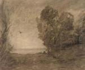 L'oiseau Du Soir by Jean-Baptiste-Camille Corot