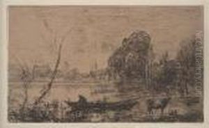 Ville D'avray: L'etang Au Batelier by Jean-Baptiste-Camille Corot