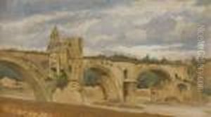 Le Pont Saint-benezet (le Pont D'avignon) by Jean-Baptiste-Camille Corot
