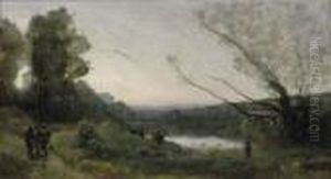 Rives D'un Etang by Jean-Baptiste-Camille Corot