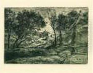Souvenir De Toscane, Vers 1845. by Jean-Baptiste-Camille Corot