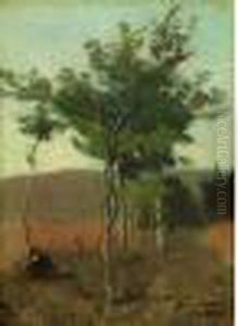 < Bouquet D'arbres. Effet De Cre Puscule > Circa 1845-1850 < Bouquet D'arbres. Effet De Cre Puscule > Circa 1845-1850
