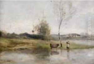 L'etang Au Bouleau Et A La Vachere by Jean-Baptiste-Camille Corot