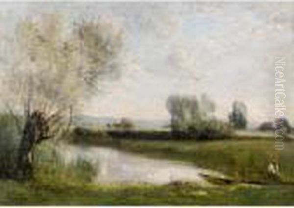 La Peche Et La Fenaison (environs De Ville-d'avray) - view 1