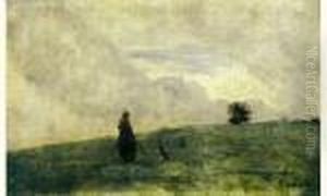 La Gardeuse D'oie by Jean-Baptiste-Camille Corot