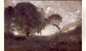 Paturage Dans La Vallee, Vers 1873 by Jean-Baptiste-Camille Corot