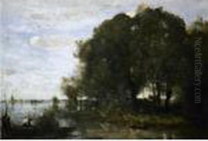 La Presqu'ile Boisee by Jean-Baptiste-Camille Corot