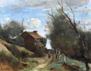 Chemin Conduisant Vers Une Maison Dans La Campagne by Jean-Baptiste-Camille Corot