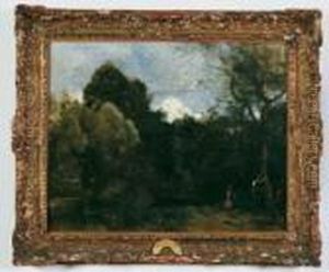 Parklandschaft Mit Einem Boot. Im Park Von M. Bellon In Saint-nicolas-les-arras. by Jean-Baptiste-Camille Corot