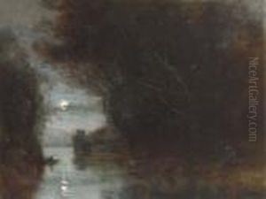 Paysage Au Clair De Lune by Jean-Baptiste-Camille Corot