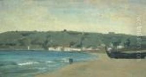 Plage A Trouville by Jean-Baptiste-Camille Corot