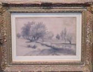 River Landscape by Jean-Baptiste-Camille Corot
