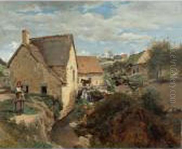 Chaumieres Et Moulins Au Bord D""un Torrent (morvan Ou Auvergne) - view 1