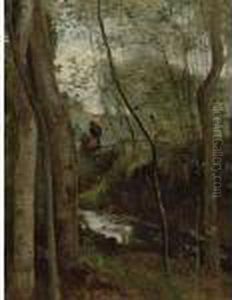 Un Ruisseau Sous Bois by Jean-Baptiste-Camille Corot