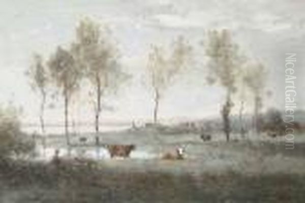 Paturage Dans Les Marais (souvenir Des Environs D'amiens) - view 1