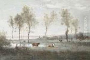 Paturage Dans Les Marais (souvenir Des Environs D'amiens) by Jean-Baptiste-Camille Corot