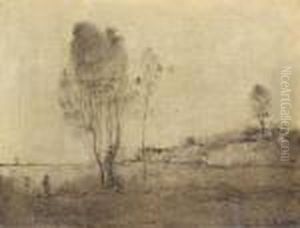 L'etang Aux Deux Arbres by Jean-Baptiste-Camille Corot