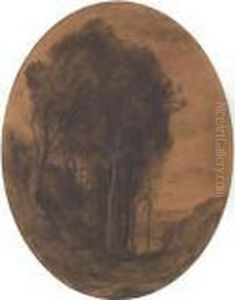 Un Paysage Avec Un Massif D'arbres by Jean-Baptiste-Camille Corot
