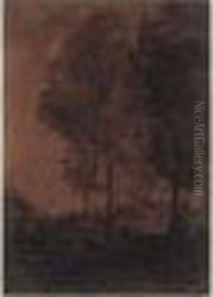 Personnages Lisant Sous Les Grands Arbres - view 1
