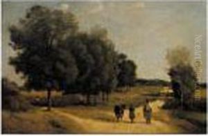 Carrefour Dans La Campagne (environs De Marcoussis) by Jean-Baptiste-Camille Corot