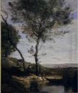 Le Batelier Au Repos by Jean-Baptiste-Camille Corot