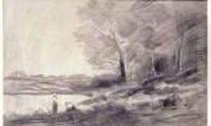 Paysage Anime by Jean-Baptiste-Camille Corot