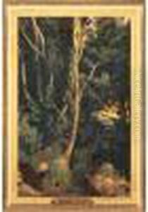 < Sous-bois, Jeunes Bois Blancs >. by Jean-Baptiste-Camille Corot