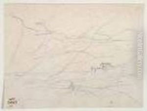 Paysage Aux Maisons by Jean-Baptiste-Camille Corot