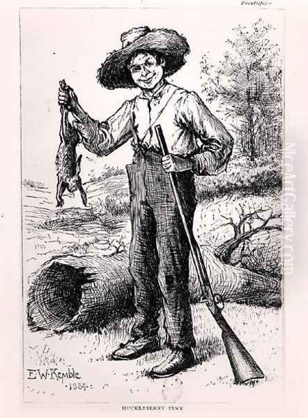 Frontispiece to The Adventures of Huckleberry Finn - view 1