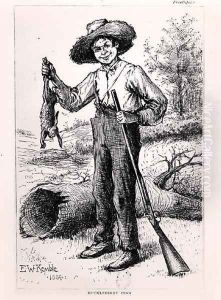 Frontispiece to The Adventures of Huckleberry Finn by Edward Windsor Kemble
