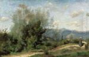 Les Environs De Geneve by Jean-Baptiste-Camille Corot