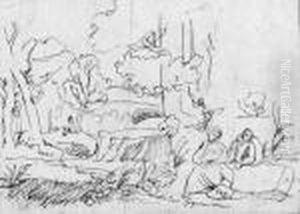 The Rest On The Flight Into Egypt by Jean-Baptiste-Camille Corot