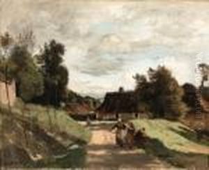 Pres De Moulin, Chierry, Aisne by Jean-Baptiste-Camille Corot