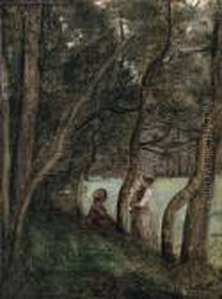Les Alinges (haute Savoie); 
Personnages Sous Les Arbres (lesalinges [haute Savoie]; Figures Under 
The Trees) - view 1