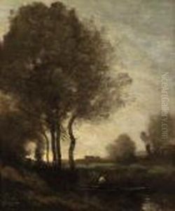 Pcheur En Barque (fisherman In A Boat) by Jean-Baptiste-Camille Corot