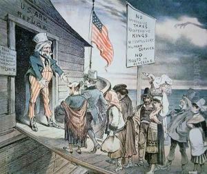 Welcome All cartoon by Joseph Keppler