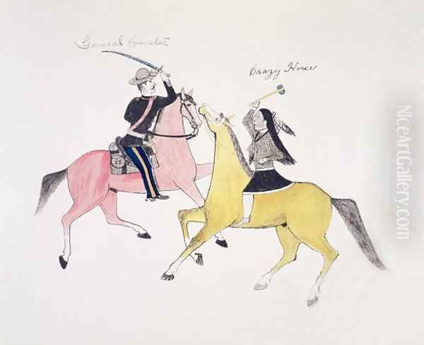 Symbolic portrayal of the conflict between the Indians and the whites as represented by their two most famous leaders - view 1