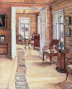 Interior of L Panteleevs house in Murmanov by Anna Nikolaeva Karinskaya
