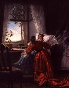Beside a Sick Woman by Baron Mikhail Petrovich Klodt von Jurgensburg