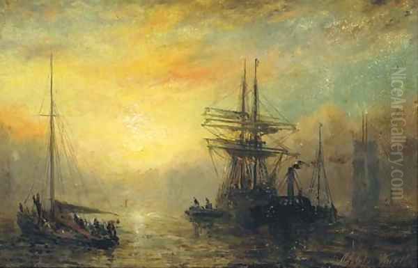 Towing out at dusk - view 1