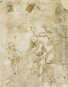 The Baptism Of Jesus In The Jordan by Antonio Allegri da Correggio