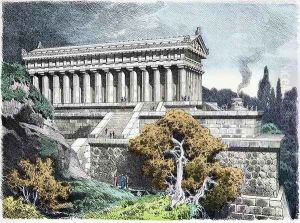 Temple of Diana at Ephesus from a series of the Seven Wonders of the Ancient World by Ferdinand Knab