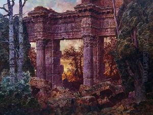 Roman Ruin at Twilight by Ferdinand Knab