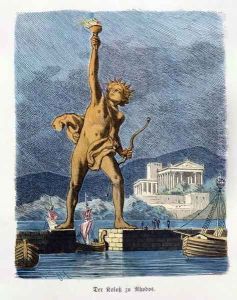 The Colossus of Rhodes from a series of the Seven Wonders of the Ancient World by Ferdinand Knab