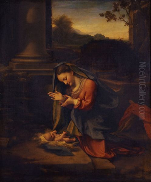 The Virgin Adoring The Christ Child - view 1