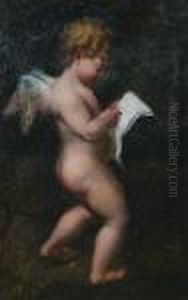 Cupid Perusing A Letter, Oil On Canvas