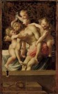 Cristo Morto Sorretto Da Tre Angeli by Antonio Allegri da Correggio