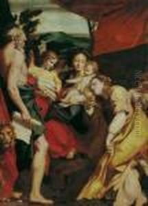 Madonna Mit Kind, Dem Hl. Hieronymus Und Maria Magdalena. by Antonio Allegri da Correggio